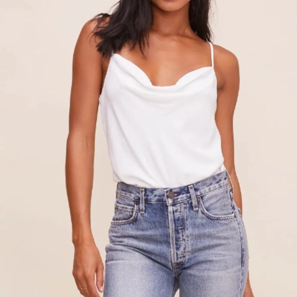 ASTR THE LABEL Cowl Drape Neck Bodysuit - Size M - Picture 3 of 4